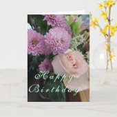 フラワー 誕生日 グリーティングカード 折りたたみ式 (黄色い花)