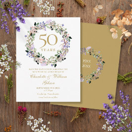 フラワー 50回目の結婚記念日 Save the Date ポストカード