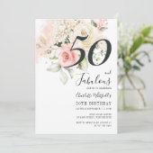 フラワー 50歳の誕生日パーティー 招待状 (スタンド正面)