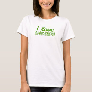 フラワー "I Love Gardening" タイポグラフィ Tシャツ