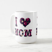 フラワー I Love Mom コーヒーマグカップ (正面左)