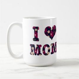 フラワー I Love Mom  コーヒーマグカップ