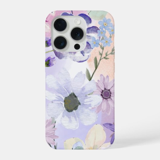 フラワー iphone 15 pro ケース 可愛い 花 携帯カバー (裏面)