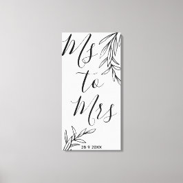 フラワー Ms to Mrs ブライダルシャワー キャンバスプリント
