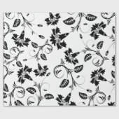 フラワーB&Wラッピング紙 | 豪華な結婚式 ラッピングペーパー (フラット)