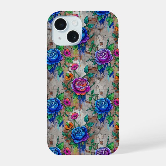 フラワーiPhoneケース iPhone 15ケース (裏面)