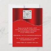 フラワーQRコード グリッターボーダー ワインレッド (裏面)