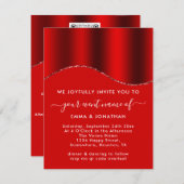 フラワーQRコード グリッターボーダー ワインレッド (正面/裏面)