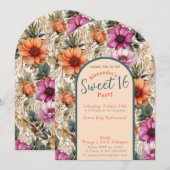 フラワーSweet Sixteen招待状 招待状 (正面/裏面)