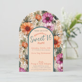 フラワーSweet Sixteen招待状 招待状 (スタンド正面)