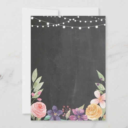 フラワ素朴ーチョークストリングライト招待状 招待状 (裏面)