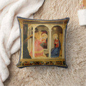 フランアンジェリコ受胎告知ルネッサンスファインアート クッション (ブランケット)