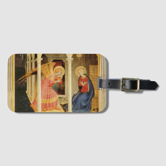 フランアンジェリコ受胎告知ルネッサンスファインアート ラゲッジタグ (正面横)