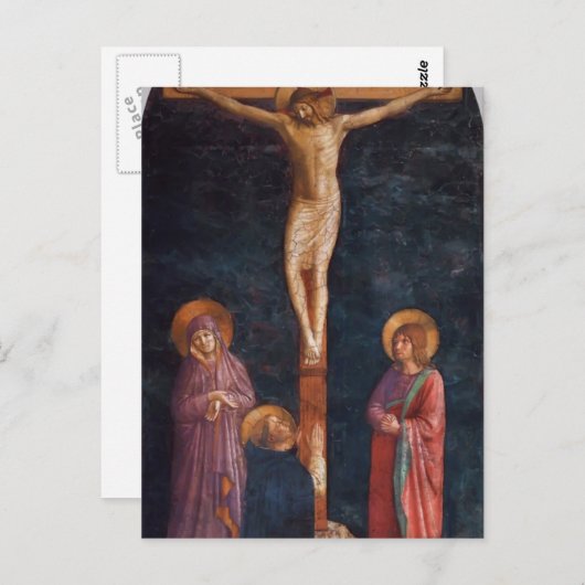 フランアンジェリコ – 聖ドミニクと十字架刑 ポストカード (正面/裏面)