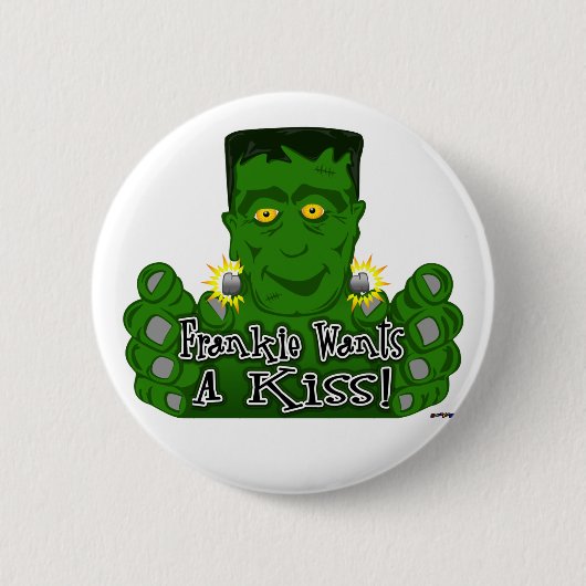 フランキーはキスだ！ 缶バッジ (正面)
