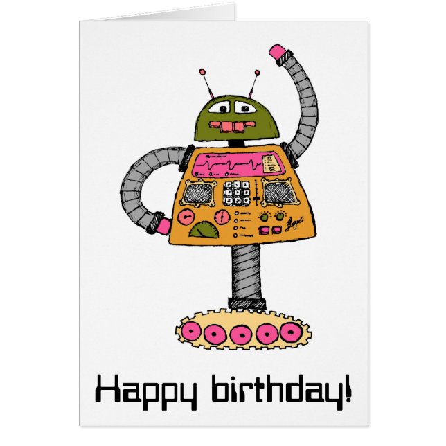 フランキーロボット、オレンジ色の白 (正面)