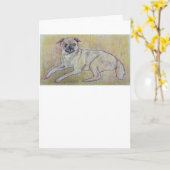 フランキー犬グリーティングカード カード (黄色い花)