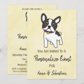 *~* フランキー フレンチブルドッグ イベント かわいい ご招待 招待状 (正面/裏面)