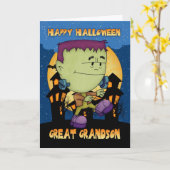 フランキ素晴らしーのストーピン付きの孫ハロウィンカード カード (黄色い花)