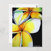 フランギパニのフラワーアート ポストカード (正面/裏面)