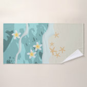 フランギパニスのビーチ波でスターフィッシュに出会う バスタオル (バスタオル)