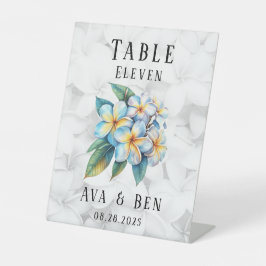 フランギパニハワイ結婚フローラのテーブル番号 台座サイン