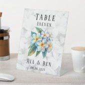 フランギパニハワイ結婚フローラのテーブル番号 台座サイン (インサイチュ)