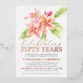 フランギ祝パニの50歳の誕生日パーティー 箔招待状 (正面)