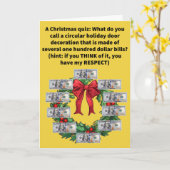 フランクおもしろいリンズメリークリスマスのリースをプン カード (黄色い花)