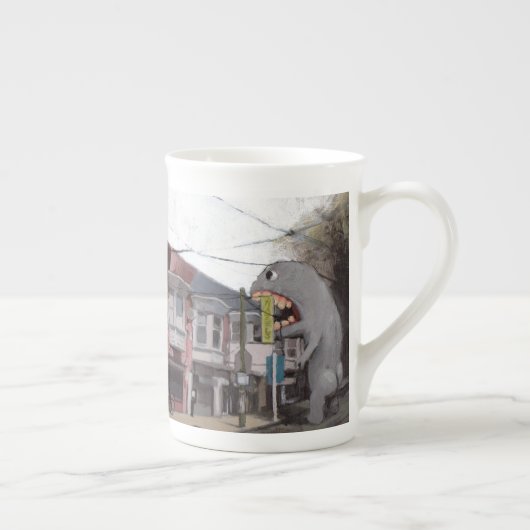 フランクはボルティモアのデリカテッセン-マグで食べます ボーンチャイナマグカップ (右)