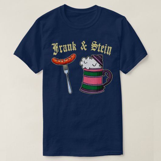 フランクスタインドイツビール飲みファストフードオクトバー Tシャツ (デザイン正面)