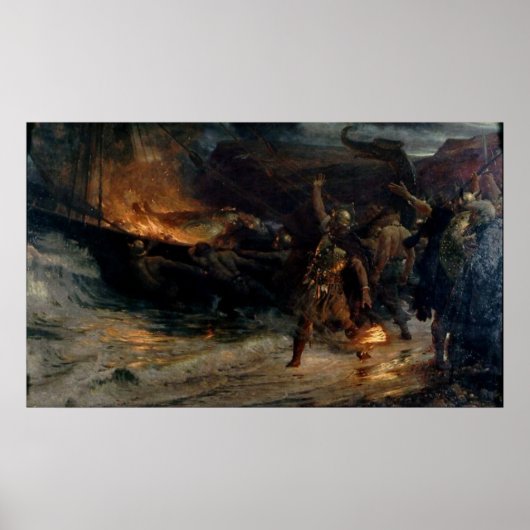 フランクバーナード・ディクシーによるバイキングの葬儀 ポスター (正面)