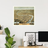 フランクフォート， KYパノラママップ – 1871 ポスター (ホームオフィス)