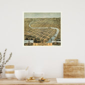 フランクフォート， KYパノラママップ – 1871 ポスター (キッチン)