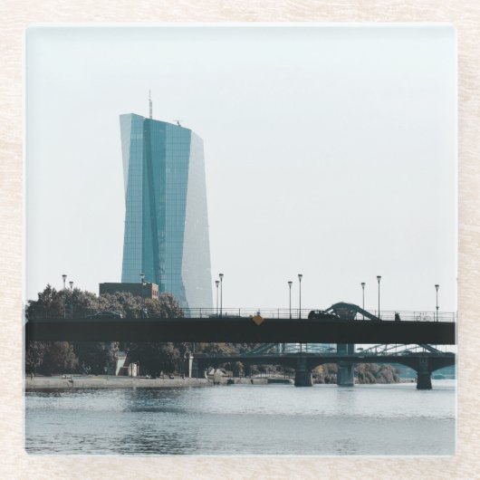 フランクフルトの景色 ガラスコースター (正面)