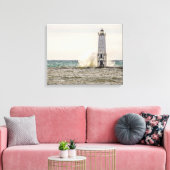 フランクフルトの灯に大波が押し入る キャンバスプリント (インサイチュ (リビング))