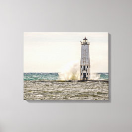 フランクフルトの灯に大波が押し入る キャンバスプリント