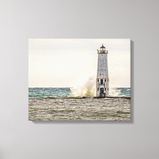 フランクフルトの灯に大波が押し入る キャンバスプリント (正面)