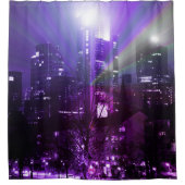 フランクフルトアムメインのシティライトパープル シャワーカーテン (正面)