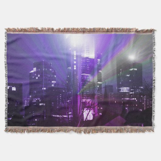 フランクフルトアムメインのシティライトパープル スローブランケット (正面)