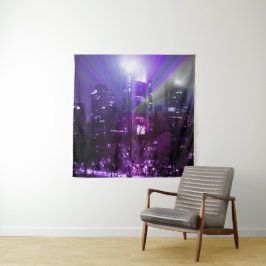 フランクフルトアムメインのシティライトパープル タペストリー