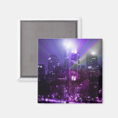 フランクフルトアムメインのシティライトパープル マグネット (正面/裏面)