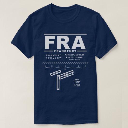 フランクフルトエアポートFRA Tシャツ (デザイン正面)