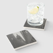 フランクフルトカテドラルブラックアンドホワイトコースター ストーンコースター (横)