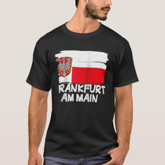 フランクフルトクールアムメイン国旗ラグラン野球 Tシャツ