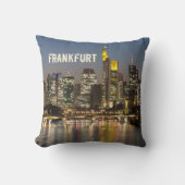 フランクフルトスカイラインドイツヴィンテージ土産ギフト クッション (正面)