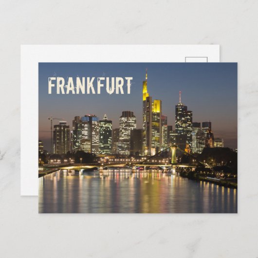 フランクフルトスカイラインドイツヴィンテージ土産ギフト シーズンポストカード (正面/裏面)