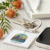 フランクフルトドイツのスカイライン建築 キーホルダー (正面右)