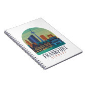 フランクフルトドイツのスカイライン建築 ノートブック (右側)