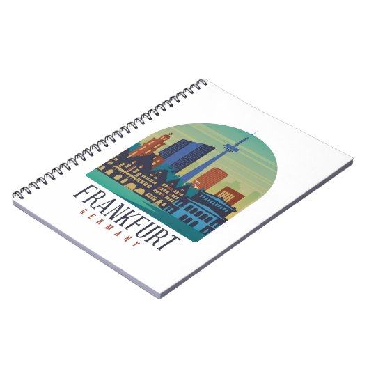フランクフルトドイツのスカイライン建築 ノートブック (左側)